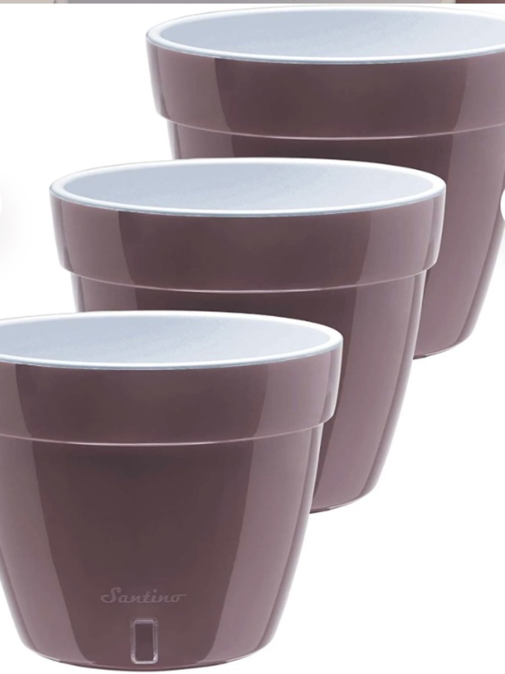 Gray Decopot Self Watering Planter Pot Set - Medium - 6.3” Tall Pots - 3 Pack